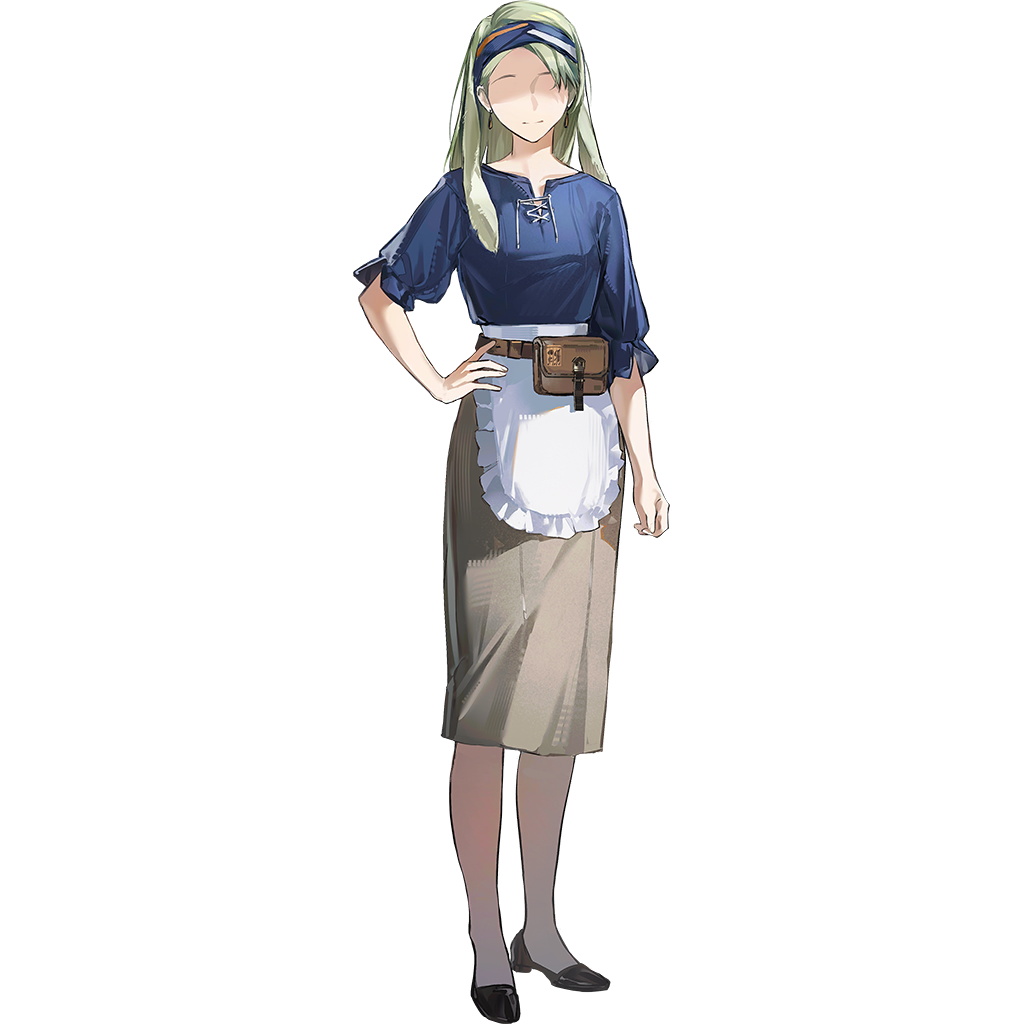 1girl, animal_ears, apron, arknights, bang_dream!, bang_dream!_it's_mygo!!!!!, black_shoes, blue_hairband