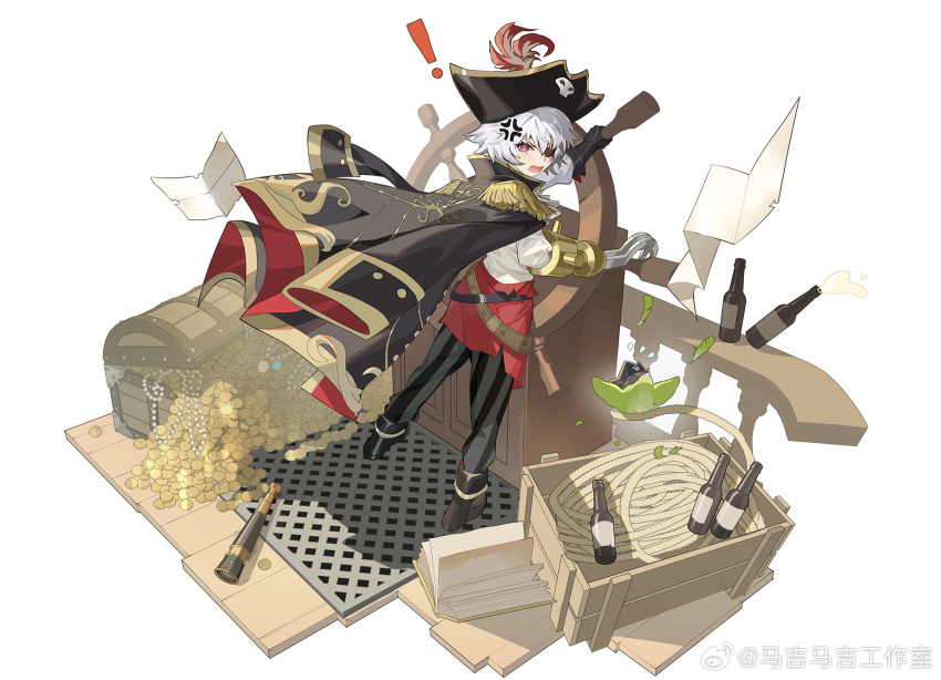 !, 1girl, alternate_costume, androgynous, anger_vein, angry, animal, ascot