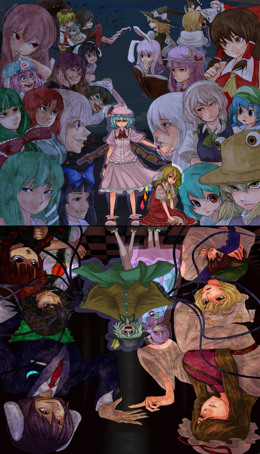 :d, ^_^, absurdres, alice_margatroid, animal_ears, aqua_hair, ascot, aura