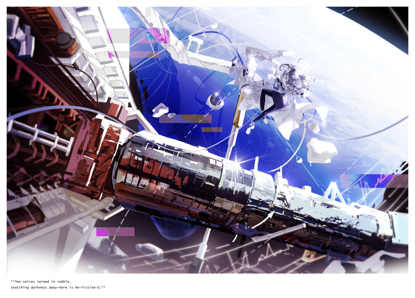 1boy, 1girl, absurdres, arknights, brown_hair, capelet, closed_eyes, doctor_(arknights)