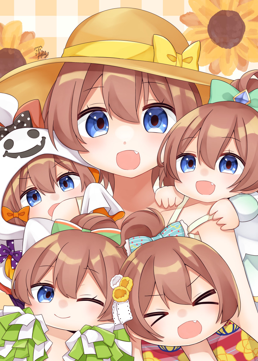 >_<, +_+, 1girl, :3, :d, bare_shoulders, blue_dress, blue_eyes