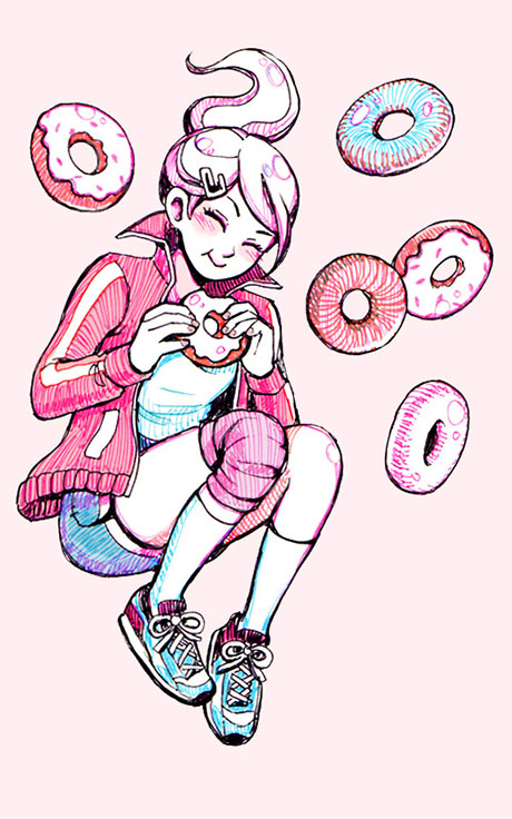 1girl, asahina_aoi, blue_shoes, blue_shorts, blush, closed_eyes, closed_mouth, commentary