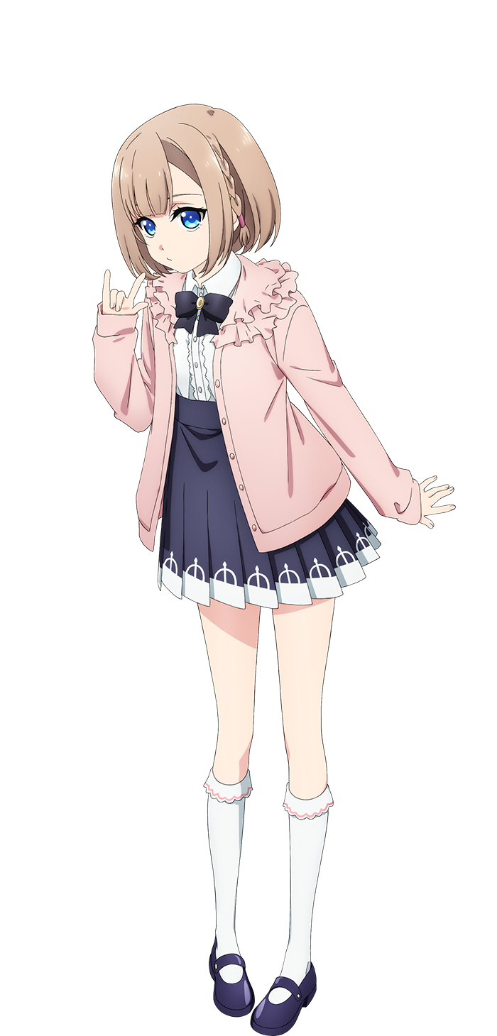 1girl, anime_coloring, arakaki_issei, black_bow, black_skirt, blue_eyes, blue_shoes, bob_cut