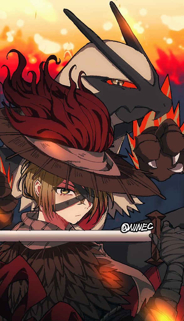 1boy, 1other, alternate_color, alternate_shiny_pokemon, bandage_over_one_eye, bandaged_arm, bandages, beak