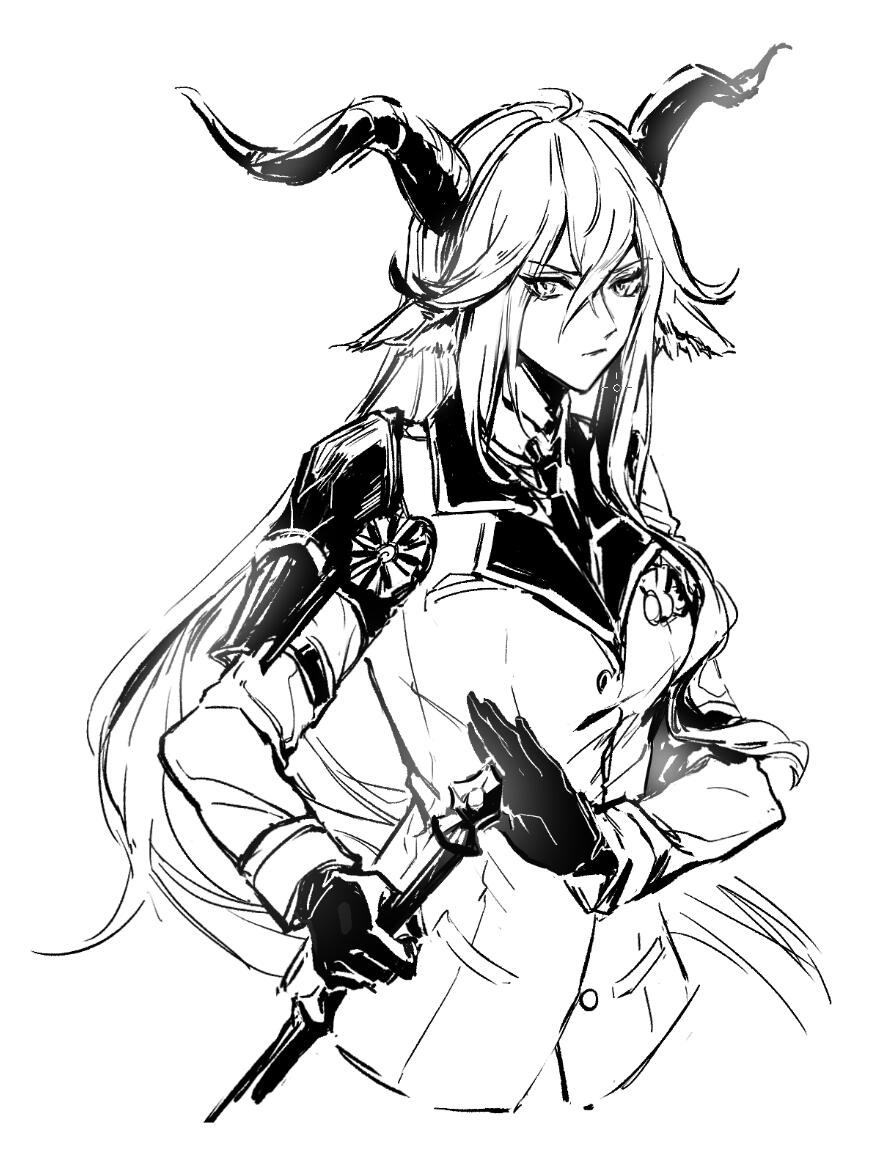 1girl, animal_ears, arknights, buttons, chinese_commentary, closed_mouth, commentary_request, cropped_torso