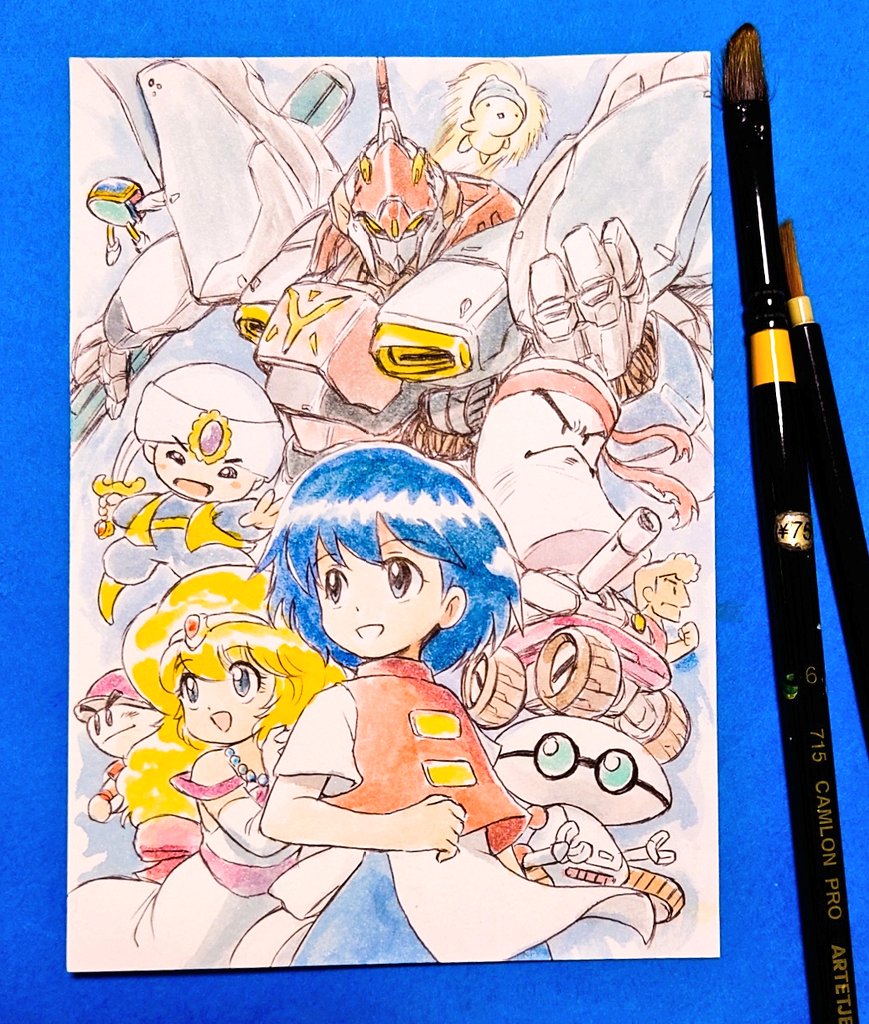 adian_no_tsue, apron, arabian_clothes, art_tools_in_frame, aura, baseball_cap, beanie, bird