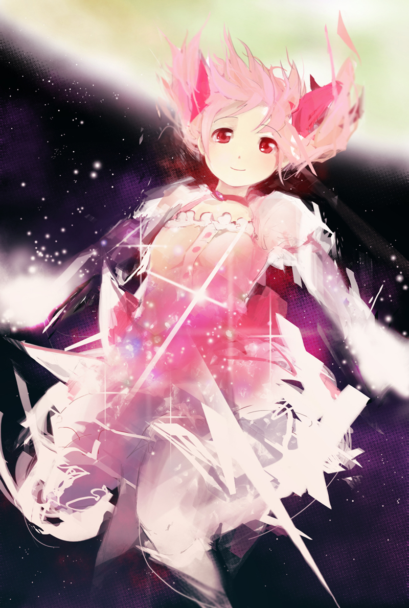 bad_id, choker, kaname_madoka, light_smile, magical_girl, mahou_shoujo_madoka_magica, pink_eyes, pink_hair