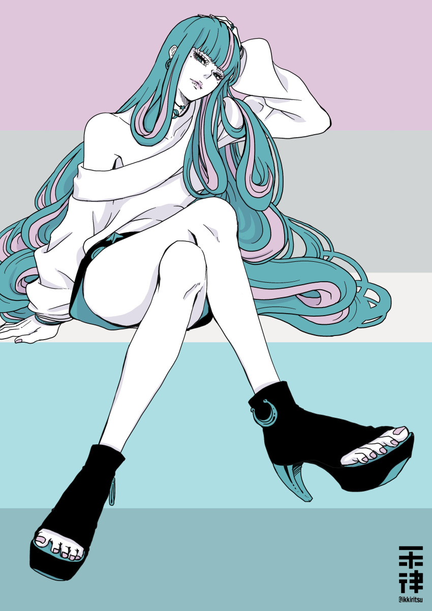 1girl, absurdres, ada_(naruto), blue_eyes, blue_hair, blunt_bangs, boruto:_naruto_next_generations, commentary_request
