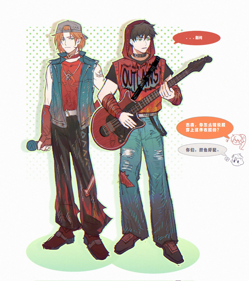 2boys, aiksemarban, arm_tattoo, artemis_of_bana-mighdall, backwards_hat, baseball_cap, batman_(series), bizarro_ii