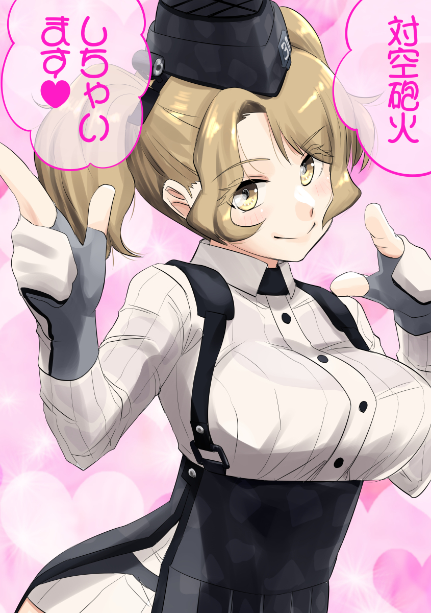 1girl, atlanta_(kancolle), atlanta_(kancolle)_(cosplay), blonde_hair, breasts, cosplay, gloves, highres