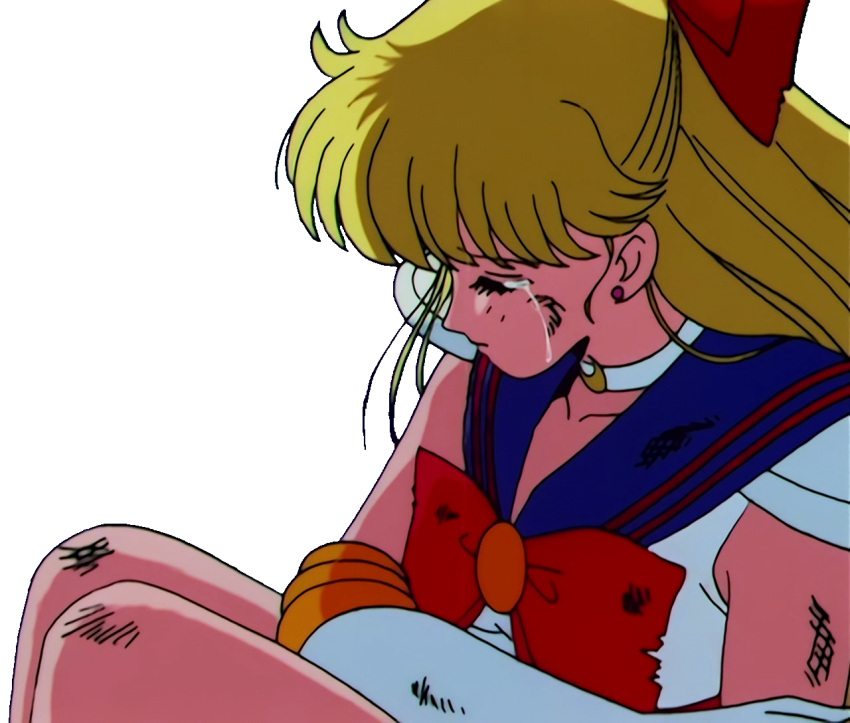 1girl, adult_swim, aino_minako, bishoujo_senshi_sailor_moon, blonde_hair, closed_eyes, crying, crying_with_eyes_closed