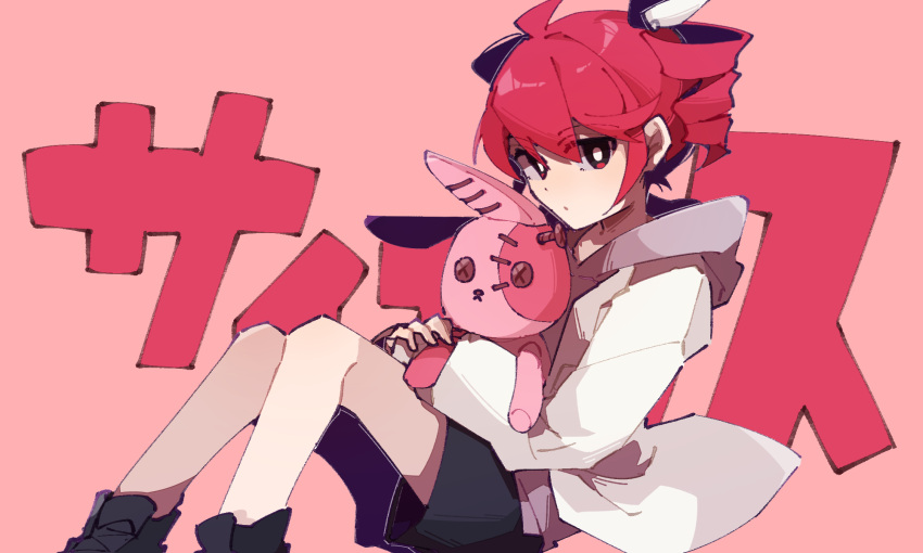 1girl, ahoge, black_eyes, black_shorts, bow, bright_pupils, drill_hair, feet_out_of_frame