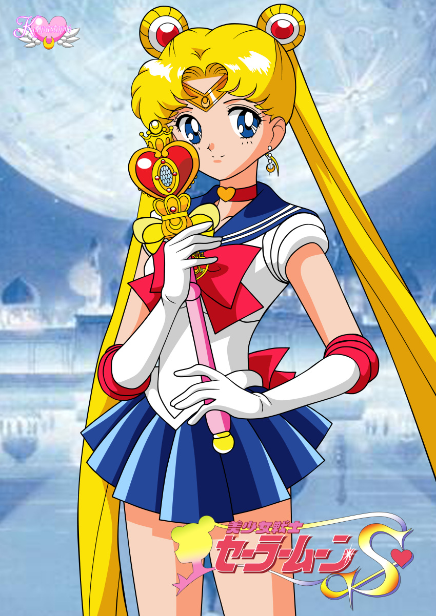 absurdres, bishoujo_senshi_sailor_moon, bishoujo_senshi_sailor_moon_s, blonde_hair, blue_eyes, blue_sailor_collar, blue_skirt, bow