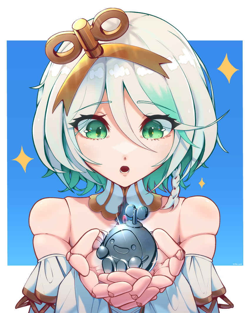 1girl, absurdres, cecilia_immergreen, cecilia_immergreen_(1st_costume), colored_inner_hair, detached_sleeves, doll_joints, gradient_hair
