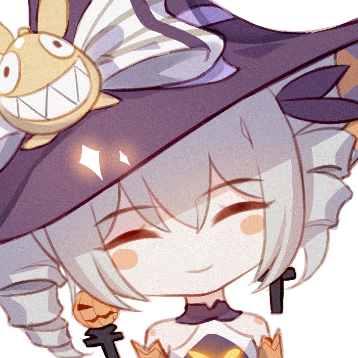 1girl, bronya_zaychik, bronya_zaychik_(nightfall_witch), bronya_zaychik_(snowy_sniper), closed_eyes, closed_mouth, drill_hair, facing_viewer, grey_hair, halloween, halloween_costume, hat, homu_(honkai_impact), honkai_(series), honkai_impact_3rd, sammdr, simple_background, solo, twin_drills, upper_body, white_background, witch, witch_hat