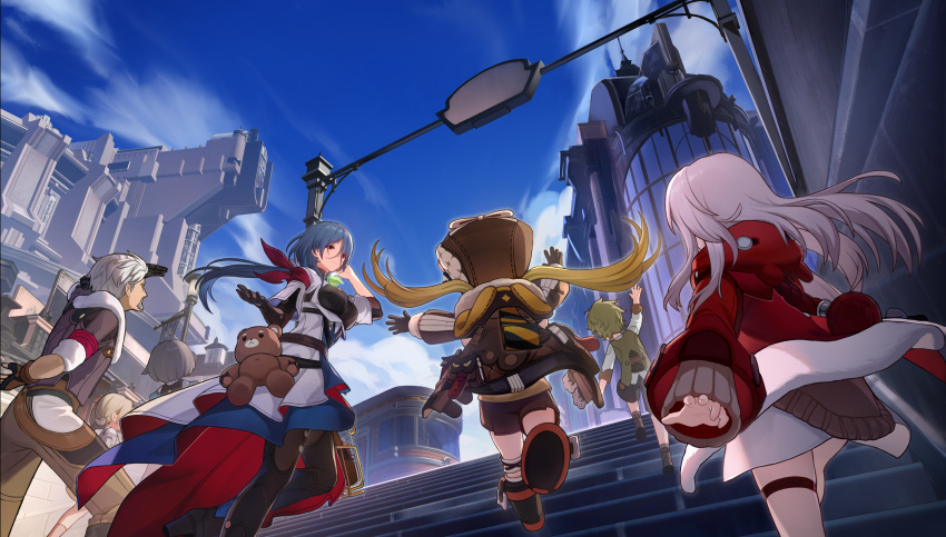 2boys, 2others, 3girls, absurdres, armband, bad_link, black_boots, black_gloves