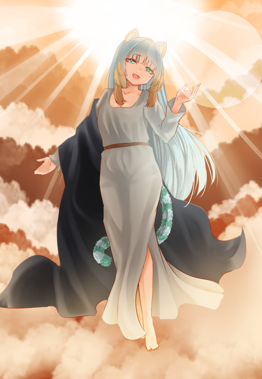 blue_eyes, chromashift, taiga_toragami, tiger_ears, virtual_youtuber, white_hair