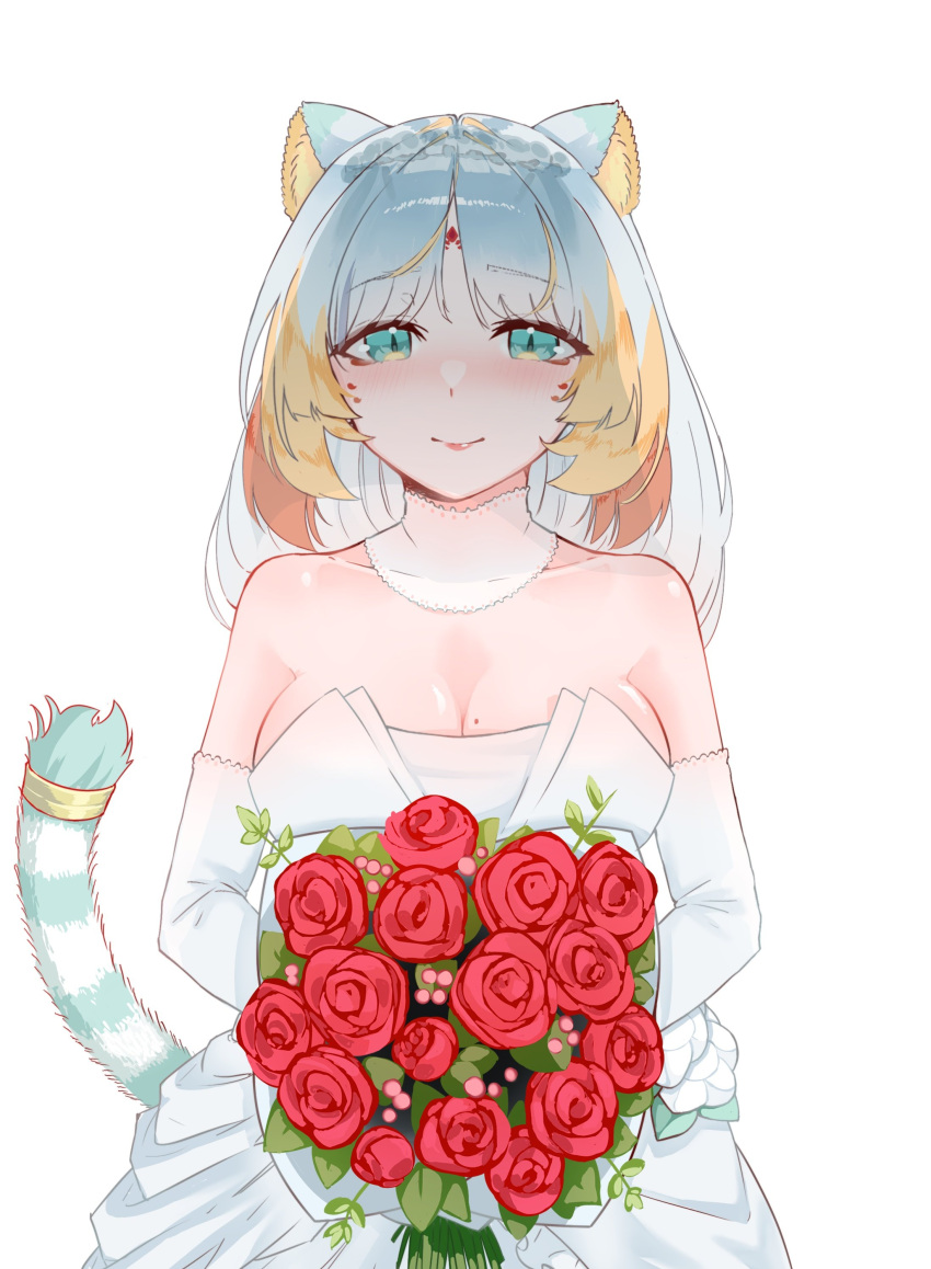 bride, chromashift, taiga_toragami, tiger_ears, tiger_tail, virtual_youtuber, white_hair
