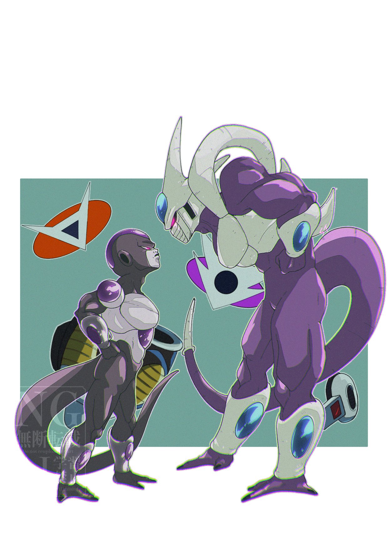 2boys, black_frieza, black_skin, brothers, colored_skin, cooler_(dragon_ball), dragon_ball, dragon_ball_super