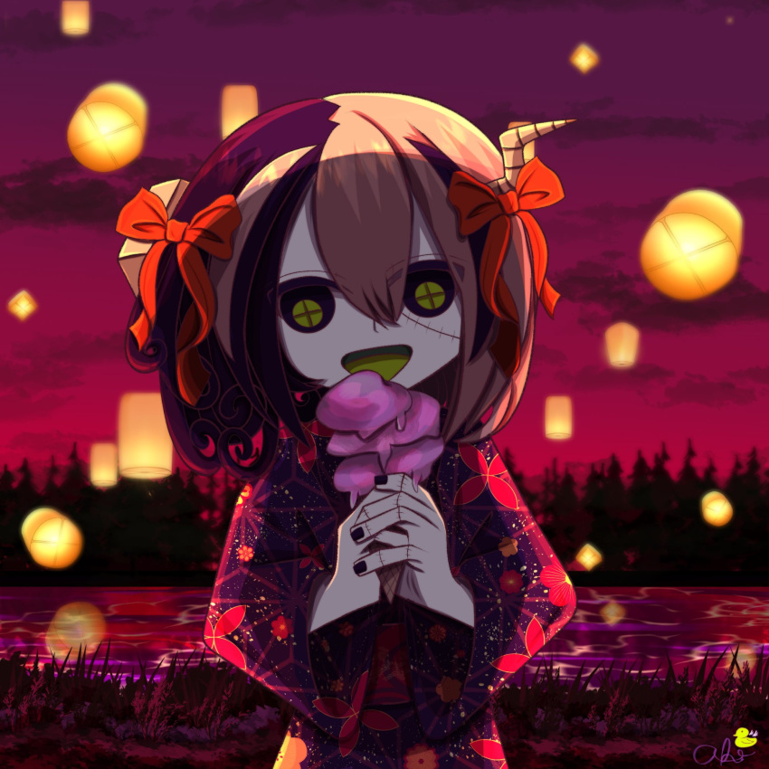 ahinevaeh, crea_flankenstein, festival, food, funamusea, highres, holding, holding_ice_cream_cone