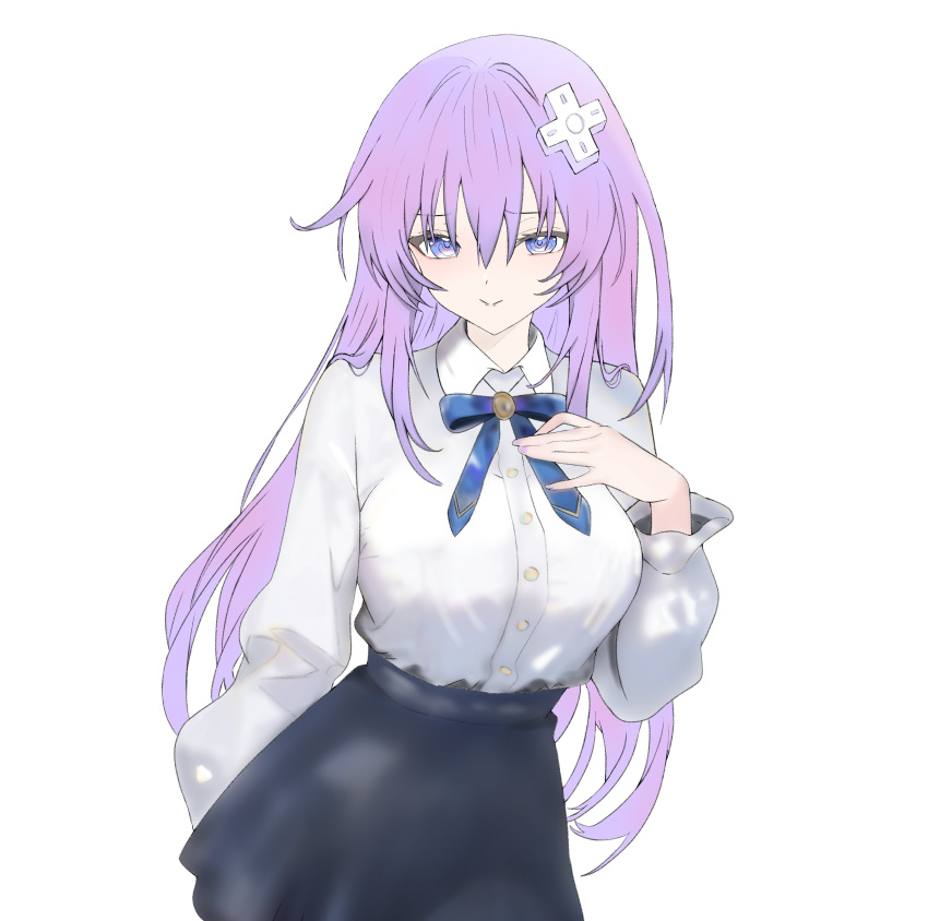 1girl, absurdres, breasts, d-pad, d-pad_hair_ornament, hair_between_eyes, hair_ornament, highres