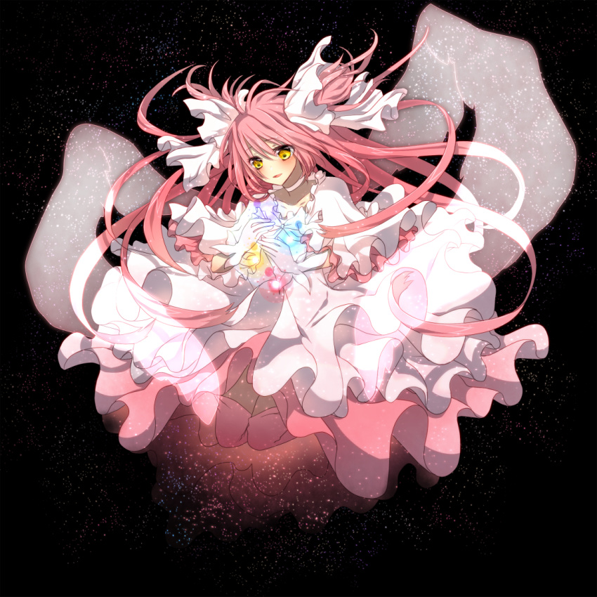 gloves, goddess_madoka, kaname_madoka, magical_girl, mahou_shoujo_madoka_magica, pink_hair, rirumu, solo