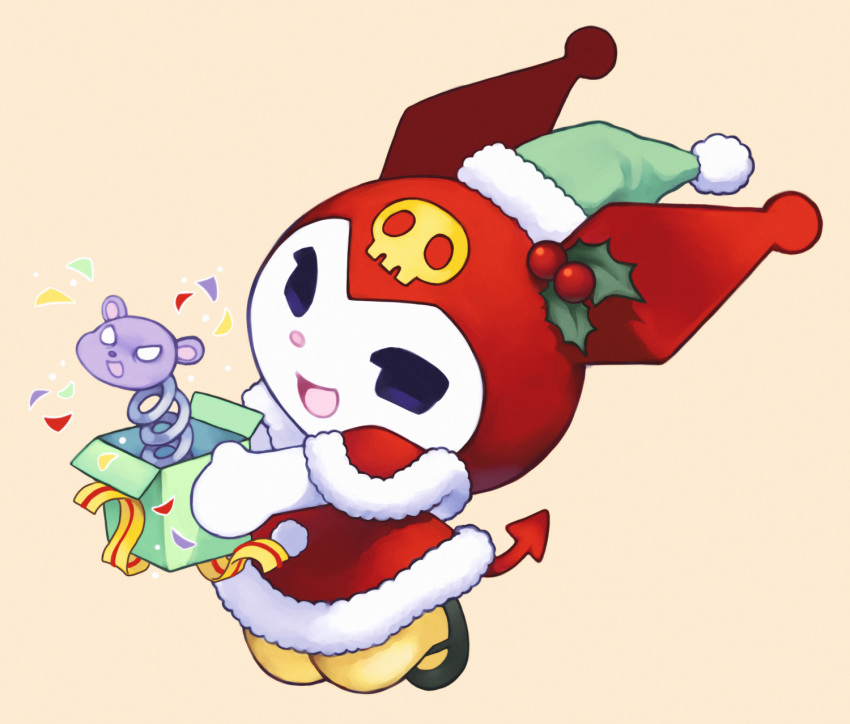 1girl, alternate_color, alternate_costume, animal_ears, animal_nose, baku_(onegai_my_melody), black_shoes, chibi