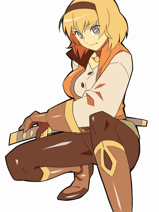 1girl, anime_coloring, ankle_boots, aqua_eyes, archived_source, bandai_namco, belt, black_outline