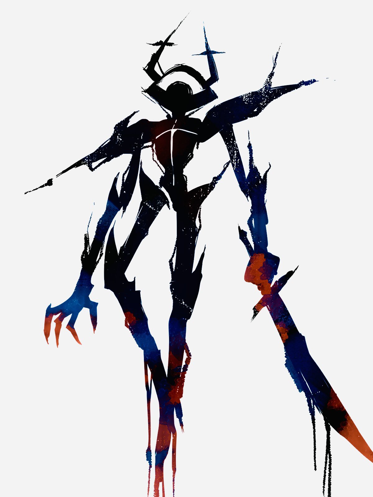 1other, armor, arms_at_sides, black_eyes, black_knife_(deltarune), black_skin, colored_skin, cyclops