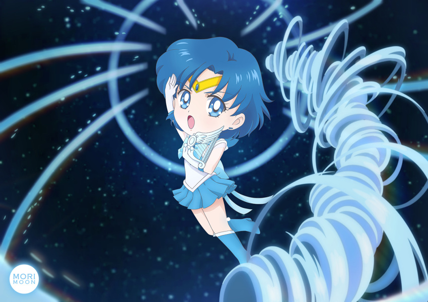1girl, arm_up, bishoujo_senshi_sailor_moon, bishoujo_senshi_sailor_moon_crystal, blue_choker, blue_eyes, blue_hair, blue_sailor_collar