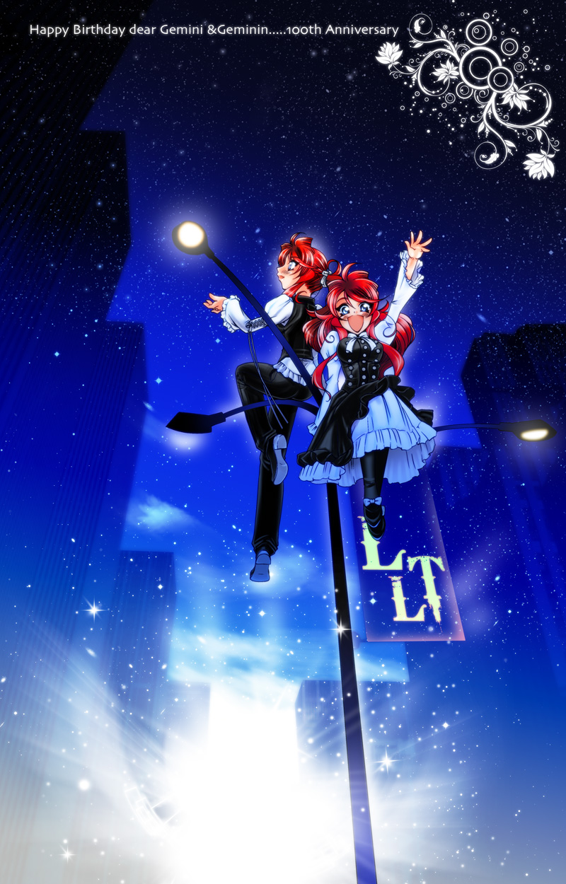 arm_up, black_dress, black_pants, black_shoes, blush, dress, gemini_sunrise, geminin_sunrise