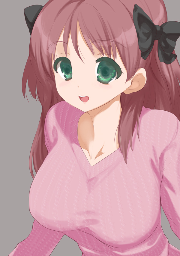 baby_princess, bow, breasts, brown_hair, green_eyes, hair_bow, haruka_(baby_princess), kusaka_souji