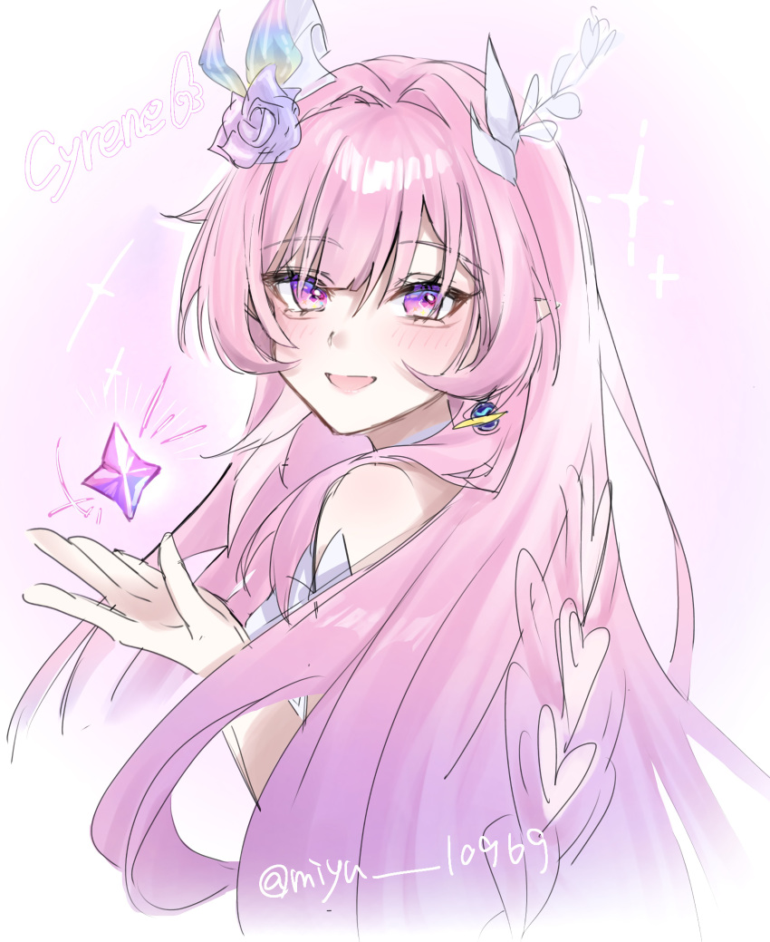 1girl, absurdres, breasts, commentary_request, cyrene_(honkai:_star_rail), cyrene_(ripples_of_past_reverie)_(honkai:_star_rail), diamond-shaped_pupils, diamond_(shape)