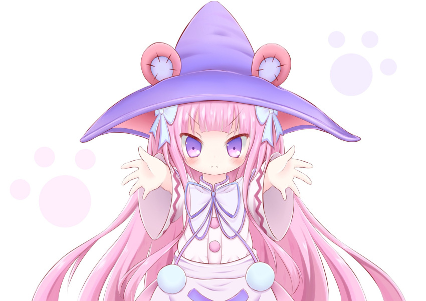 1girl, bear_girl, blue_ribbon, carry_me, child, dumpty_alma, emil_chronicle_online, hair_ribbon