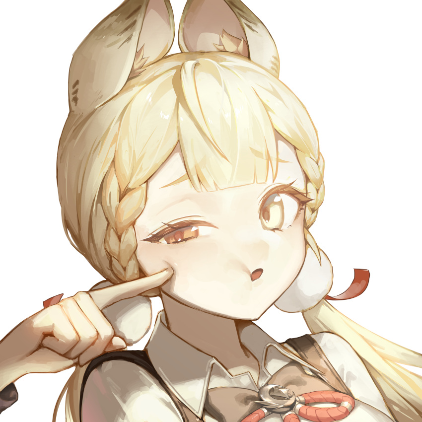 1girl, 1other, 2bmm2, absurdres, alice_thymefield, animal_ears, blonde_hair, braid