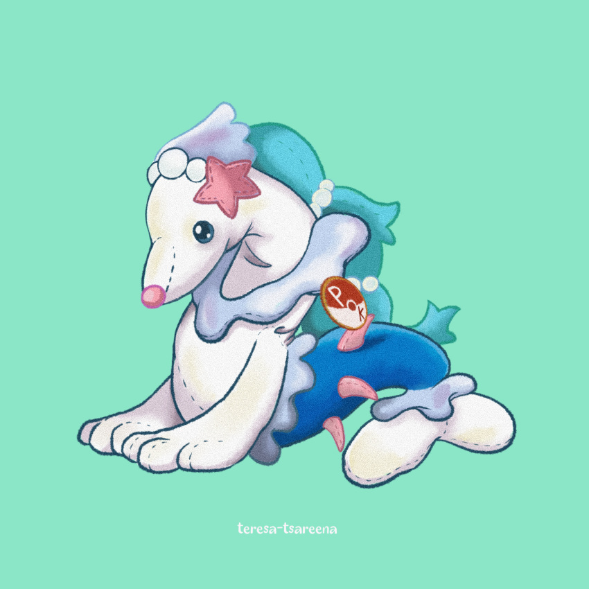 artist_name, beanie_babies, highres, no_humans, pokemon, pokemon_(creature), primarina, simple_background