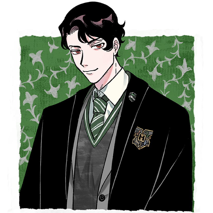1boy, black_hair, closed_mouth, coat, collared_shirt, commentary, harry_potter_(series), ma_o_kl