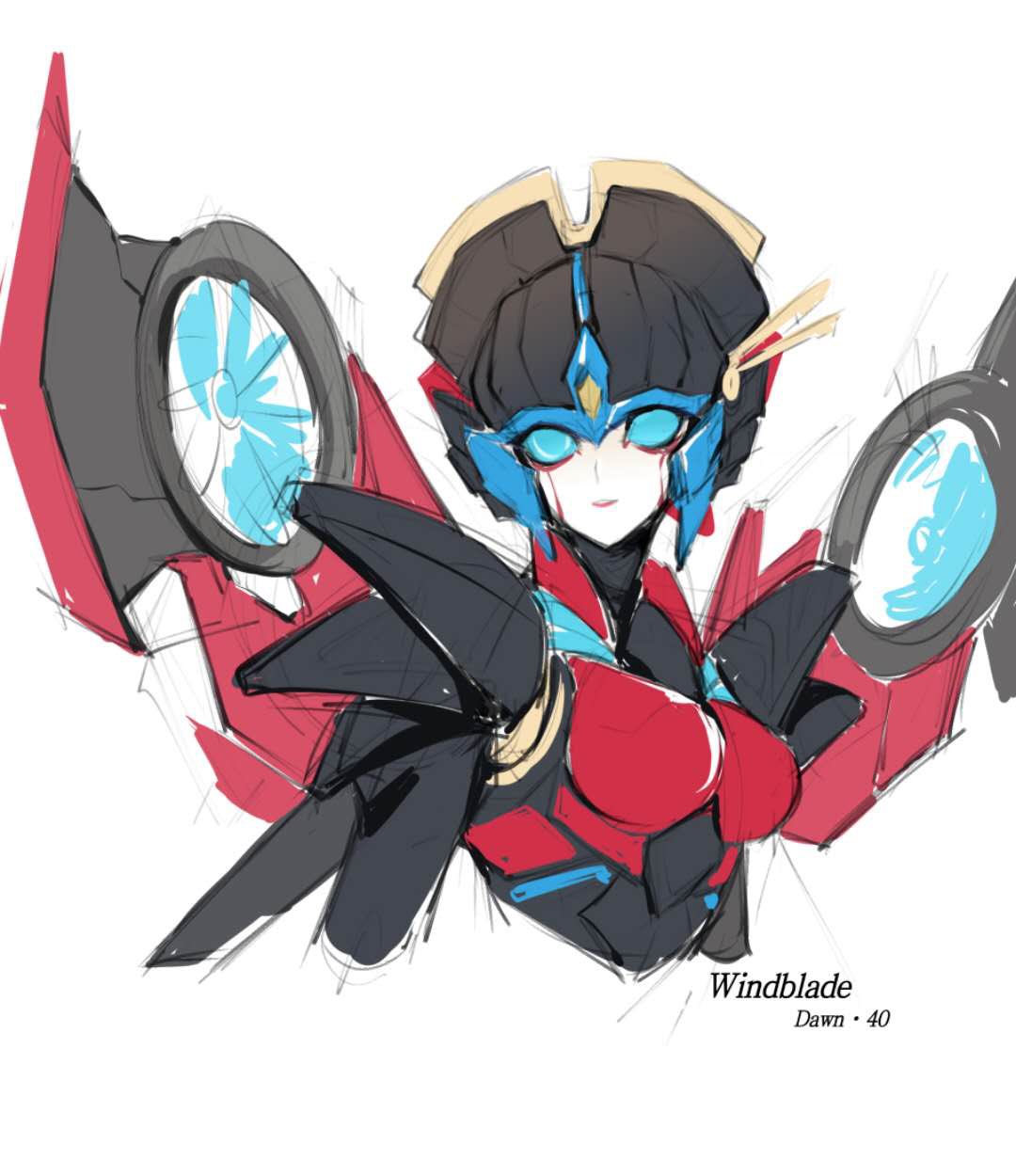 1girl, airplane_wing, azuredawn40, blue_eyes, breasts, highres, humanoid_robot, mechanical_wings