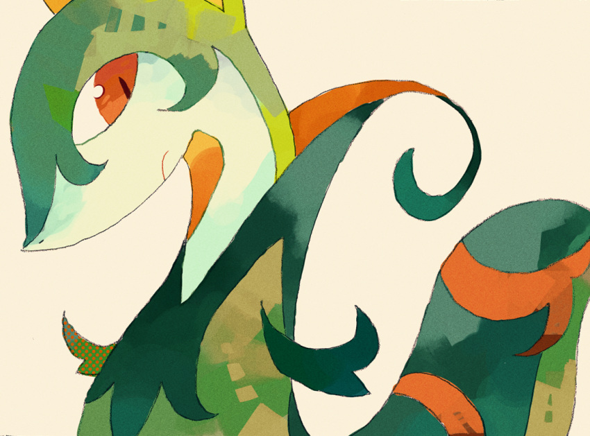 closed_mouth, commentary_request, doggyet, looking_to_the_side, no_humans, orange_eyes, pokemon, pokemon_(creature)