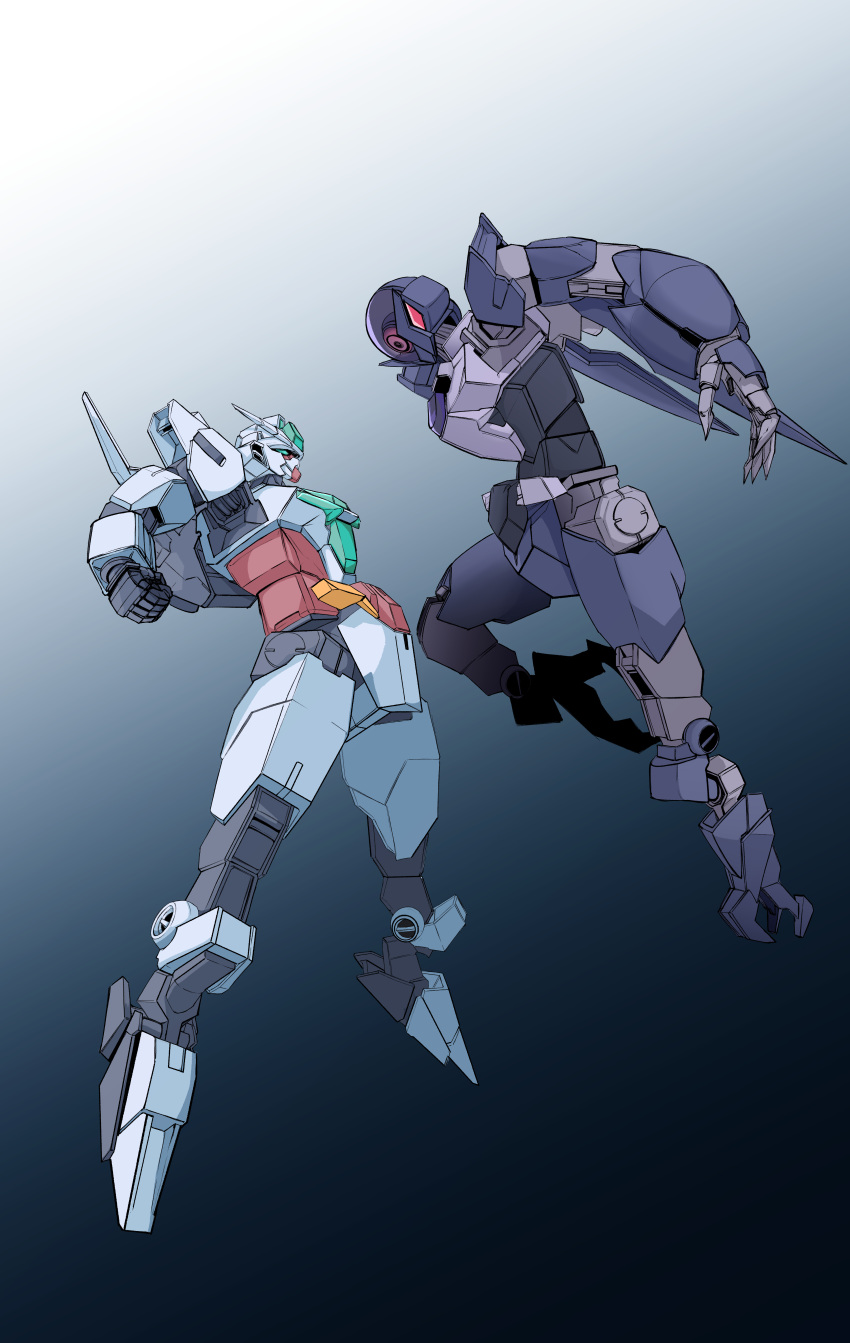 absurdres, alus_core_gundam, artificial_eye, commentary, core_gundam_ii, flying, gundam, gundam_build_divers