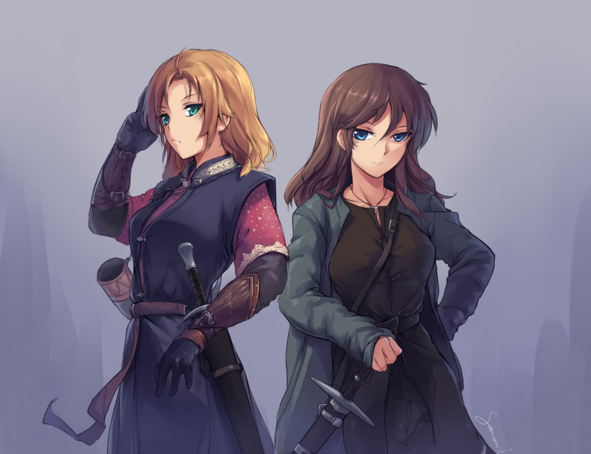 aqua_eyes, aragorn, blonde_hair, blue_eyes, boromir, brown_hair, genderswap, gloves
