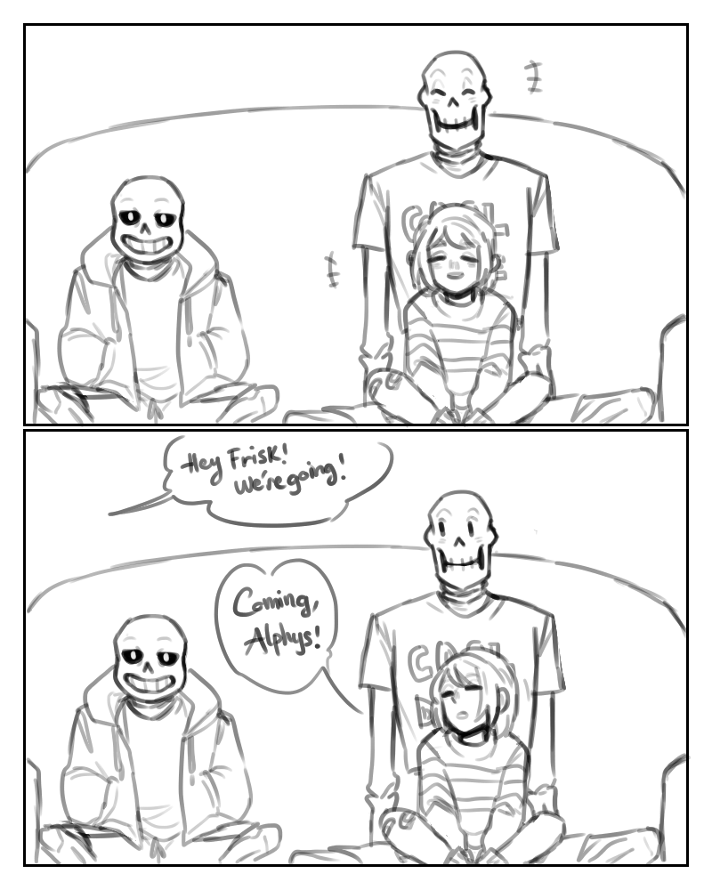 +++, 1other, 2016, 2boys, 2d, alphys, ambiguous_gender, behind_another