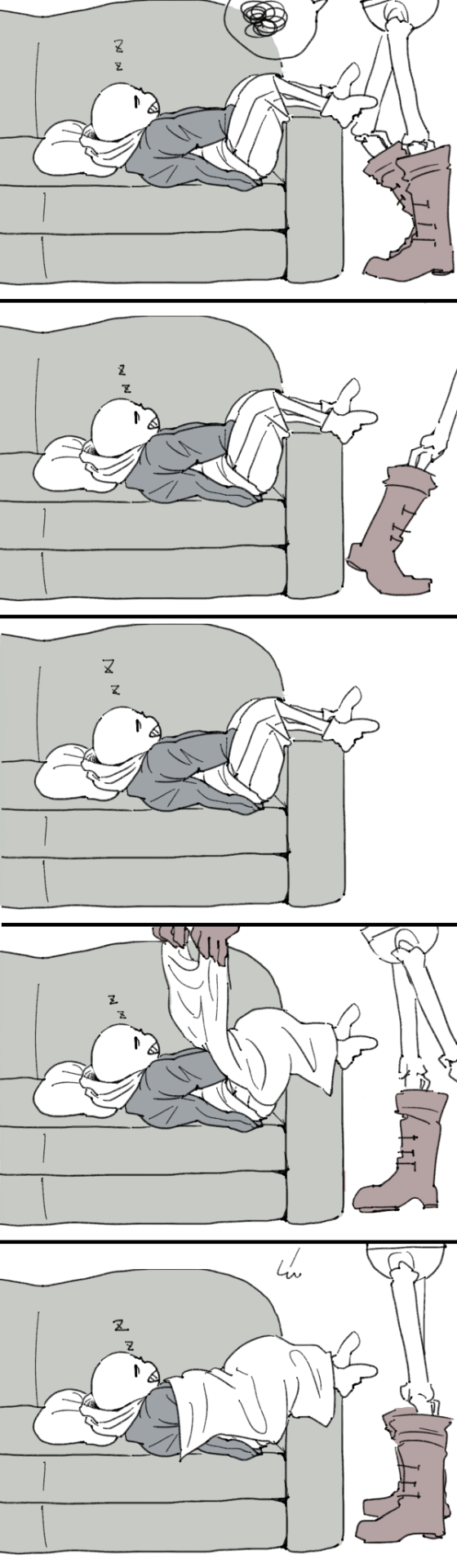 2boys, 2d, artist_request, blanket, blue_jacket, blue_shorts, boots, brothers