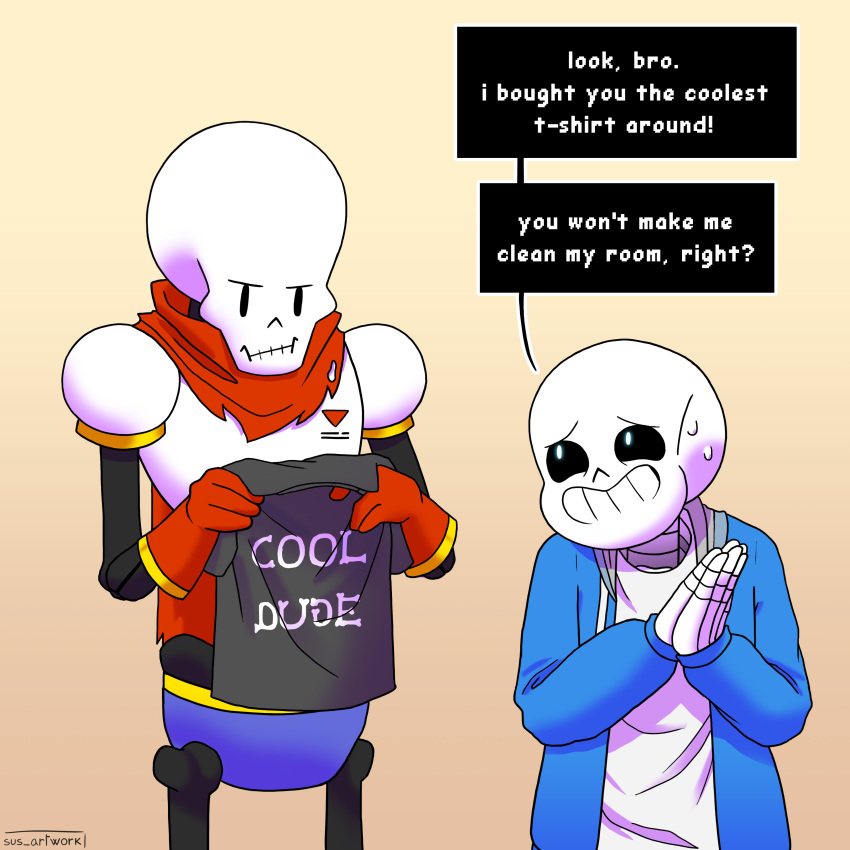 1:1, 2022, 2boys, 2d, absurdres, armor, artist_name, black_shirt