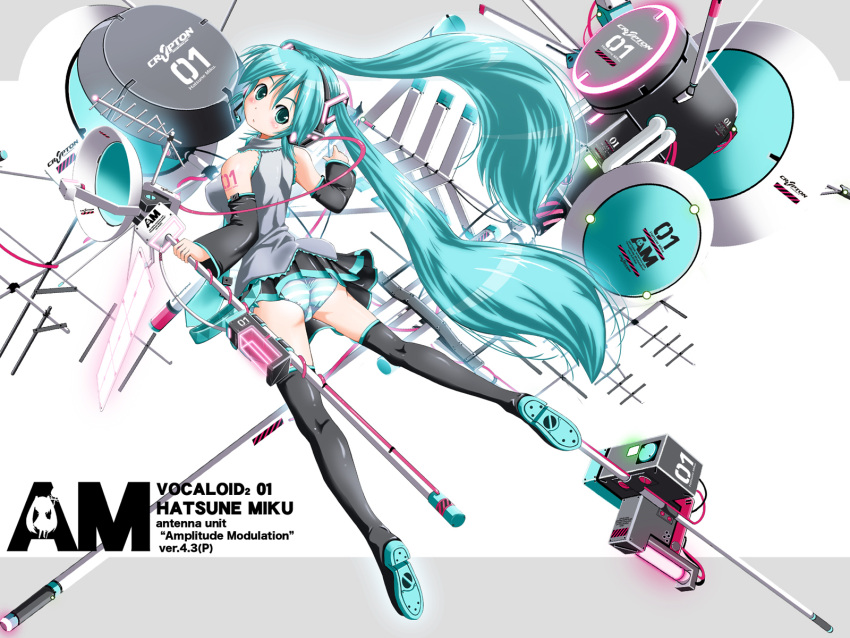 aqua_eyes, aqua_hair, detached_sleeves, hatsune_miku, headphones, highres, long_hair, looking_back