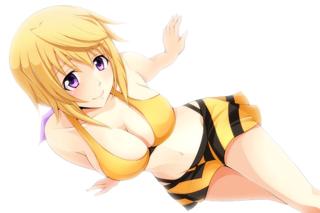 blonde_hair, blush, breasts, charlotte_dunois, cleavage, face, infinite_stratos, kishida-shiki