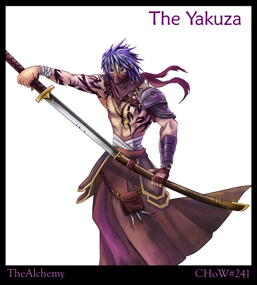 enotdk, hakama, japanese_clothes, katana, original, purple_eyes, purple_hair, samurai