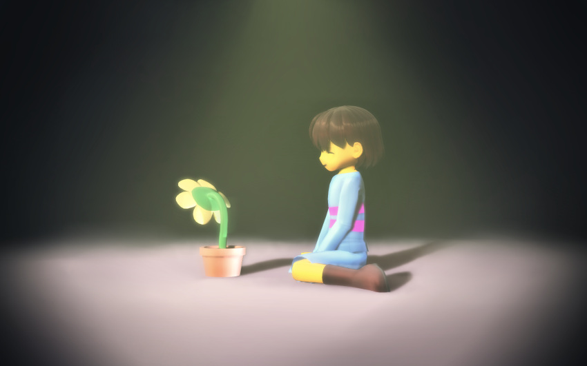 1boy, 1other, 2017, 3d, ambiguous_gender, ankle_boots, blue_pants, blue_sweater