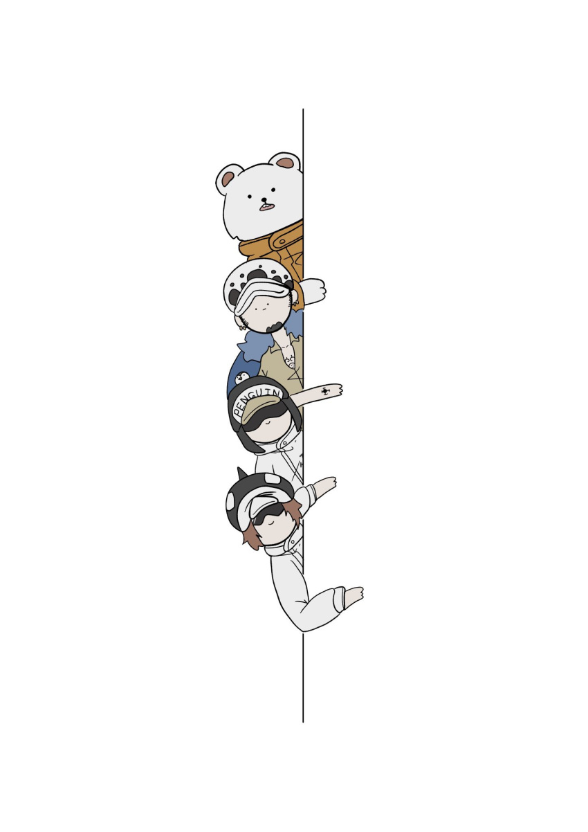 3boys, bad_id, bad_twitter_id, bear, bepo_(one_piece), cape, earrings, facial_hair