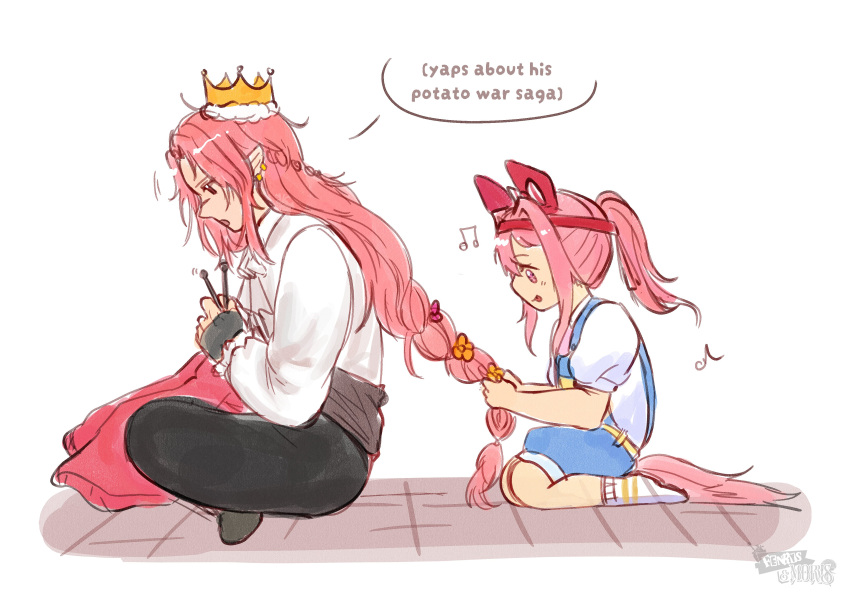 1boy, 1girl, :o, :p, absurdres, animal_ears, ankle_socks, artist_name